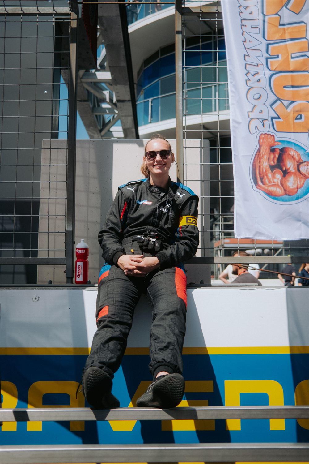 Mandy Paschen on the pit wall during a race weekend